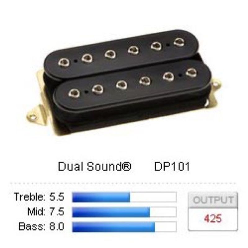 DiMarzio Dual Sound DP101F humbucker, F-spaced, svart