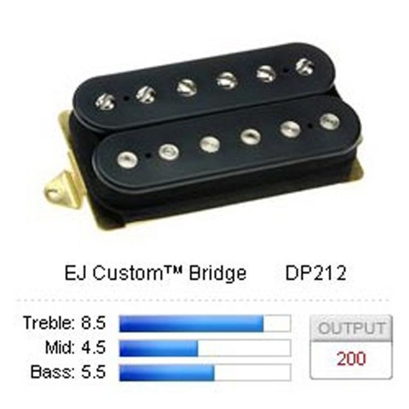 DiMarzio EJ Custom Bridge DP212 humbucker, svart
