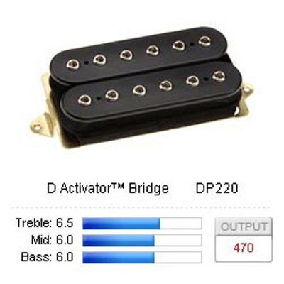 DiMarzio D Activator Bridge DP220F humbucker, F-spaced, svart
