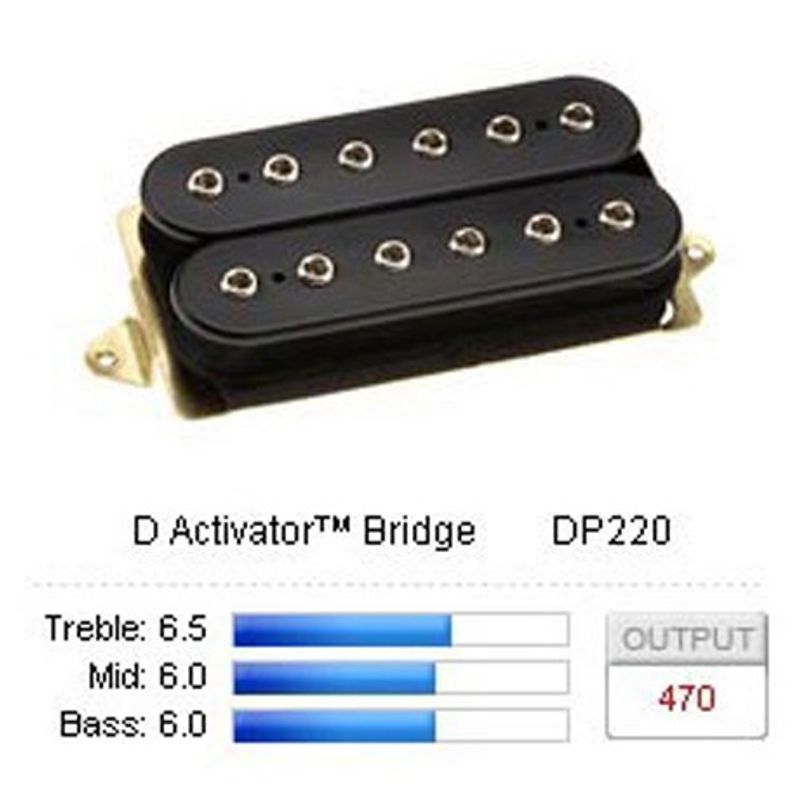 DiMarzio D Activator Bridge DP220F humbucker, F-spaced, svart