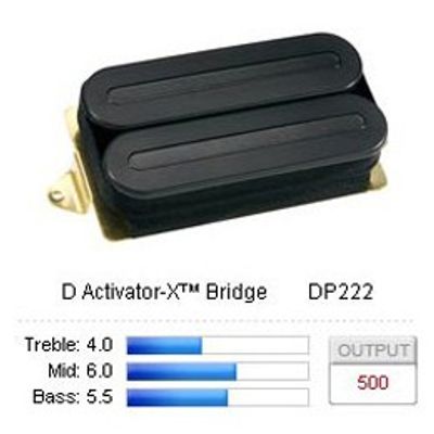DiMarzio D Activator-X Bridge DP222 humbucker, svart