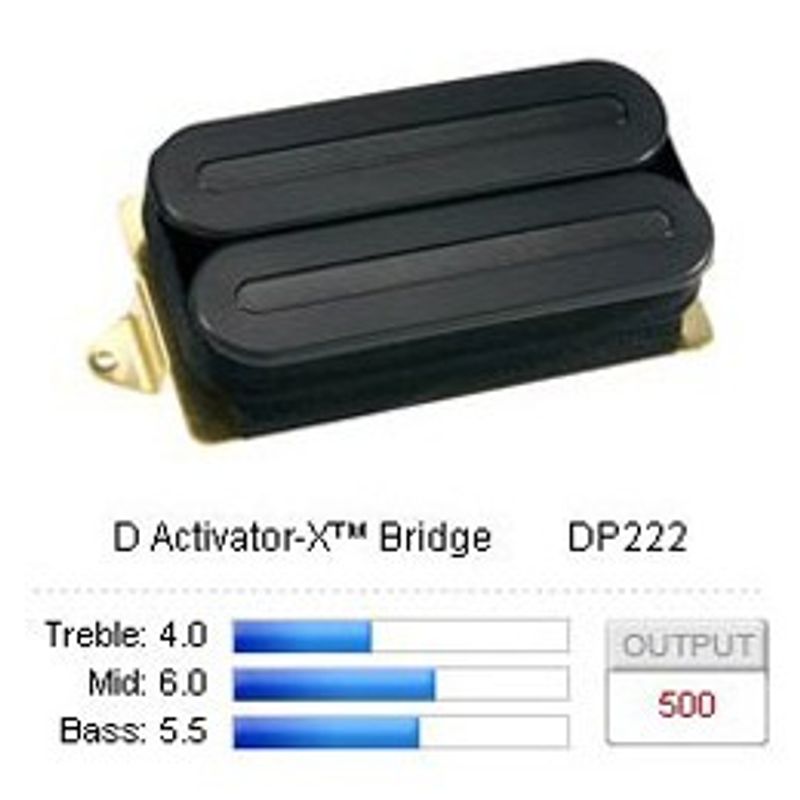 DiMarzio D Activator-X Bridge DP222 humbucker, svart