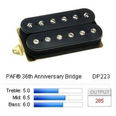 DiMarzio PAF 36th Anniversary Bridge DP223F humbucker, F-spaced, svart