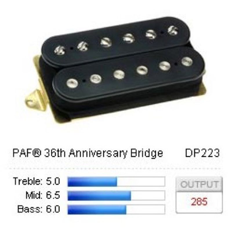 DiMarzio PAF 36th Anniversary Bridge DP223F humbucker, F-spaced, svart