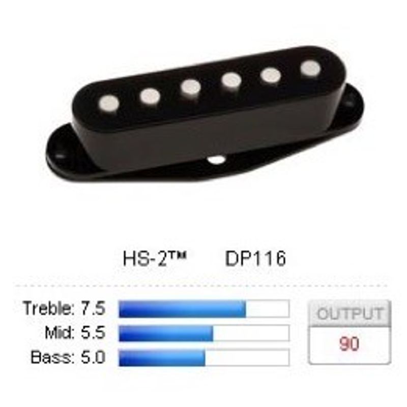 DiMarzio HS-2 DP116 single coil för Strat, svart