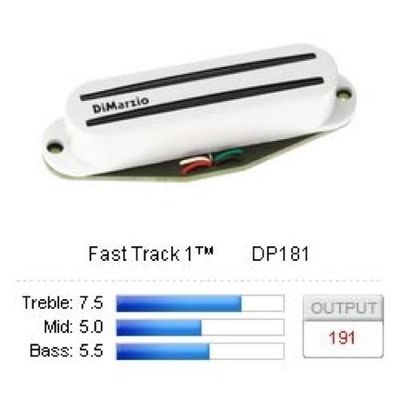 DiMarzio Fast Track 1 DP181 single coil för Strat, vit