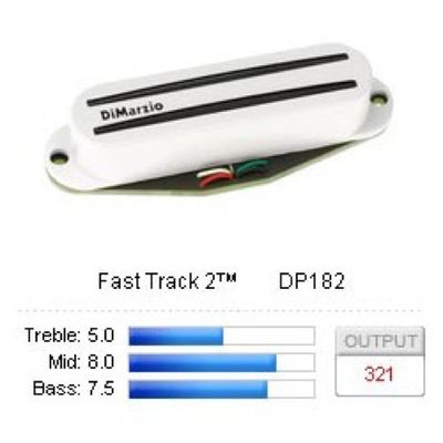 DiMarzio Fast Track 2 DP182 single coil för Strat, vit