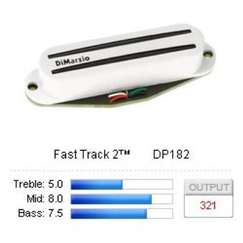 DiMarzio Fast Track 2 DP182 single coil för Strat, vit