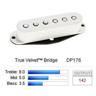 DiMarzio True Velvet Bridge DP176 single coil för Strat, vit