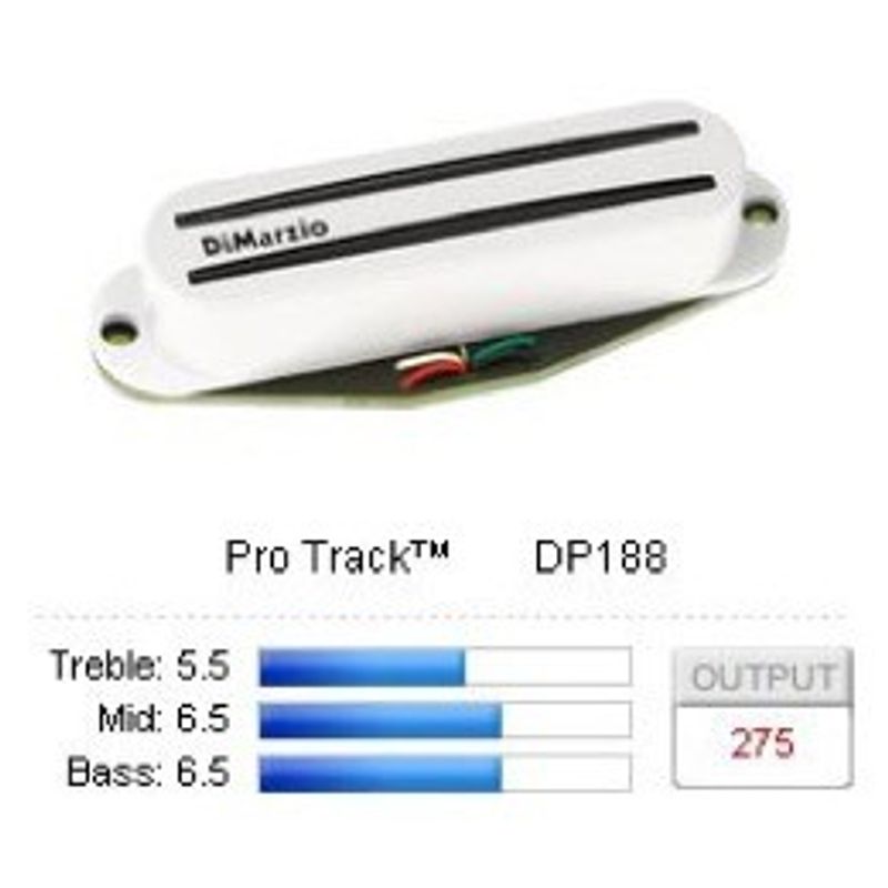 DiMarzio Pro Track DP188 single coil för Strat, vit