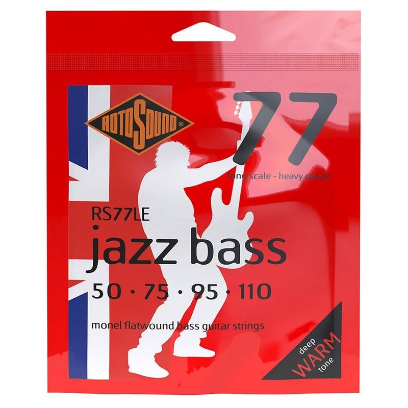 Rotosound RS77LE Jazz Bass 77 elbassträngar, monel, flatwound 50–110, heavy