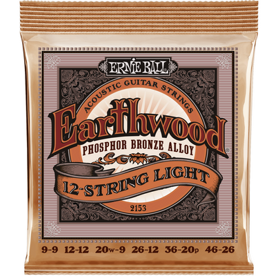 Ernie Ball 2153 Earthwood Phosphor Bronze 12-Stringed Light akustiska gitarrsträngar