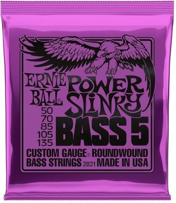 Ernie Ball 2821 5-String Bass Power Slinky Nickel elbassträngar
