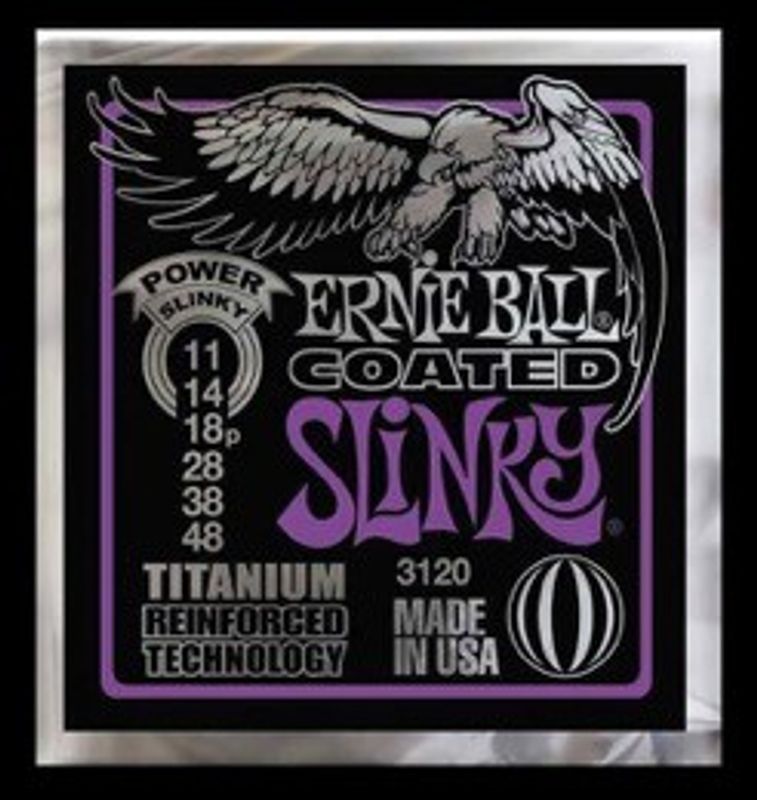 Ernie Ball 3120 Coated Power Slinky elgitarrsträngar