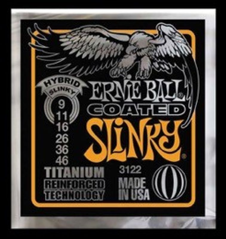 Ernie Ball 3122 Coated Hybrid Slinky elgitarrsträngar