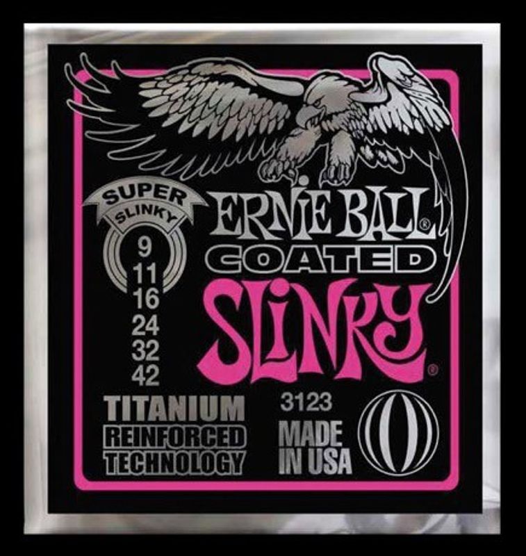 Ernie Ball 3123 Coated Super Slinky elgitarrsträngar