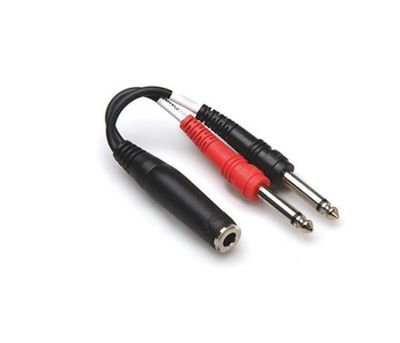 Hosa YPP-136 stereo-breakoutkabel, 6,3 mm stereotele hona – 2 × 6,3 mm tele