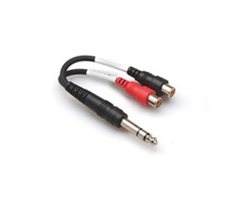 Hosa YPR-102 stereo-breakoutkabel, 6,3 mm stereotele – 2 × RCA hona