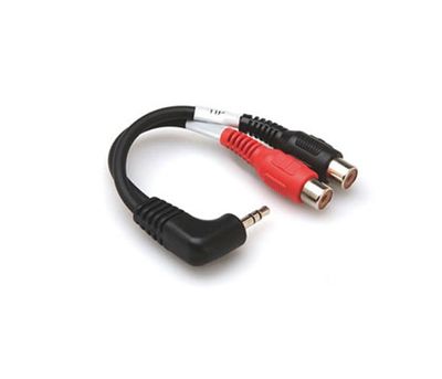 Hosa YRA-167 stereo-breakoutkabel, vinklad 3,5 mm stereo – 2 × RCA hona