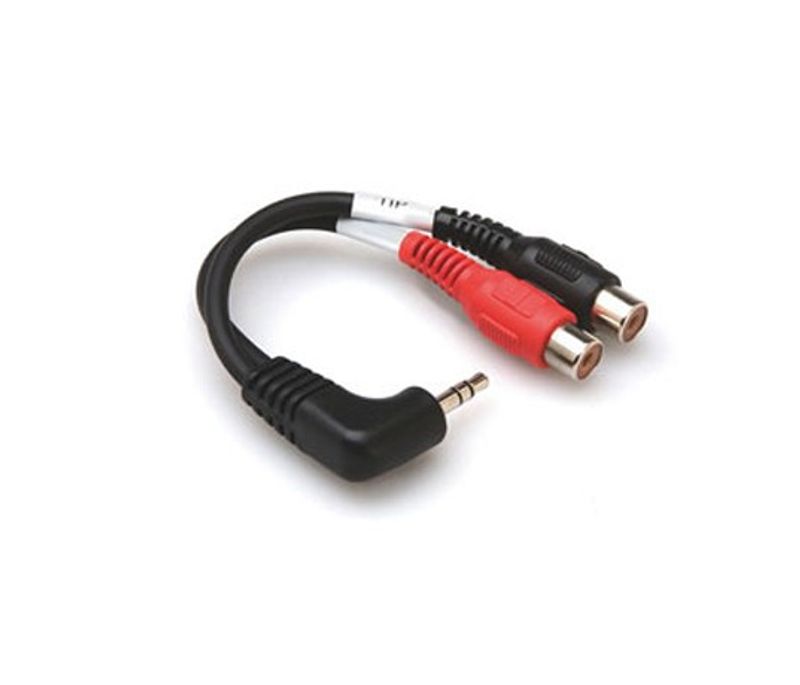 Hosa YRA-167 stereo-breakoutkabel, vinklad 3,5 mm stereo – 2 × RCA hona
