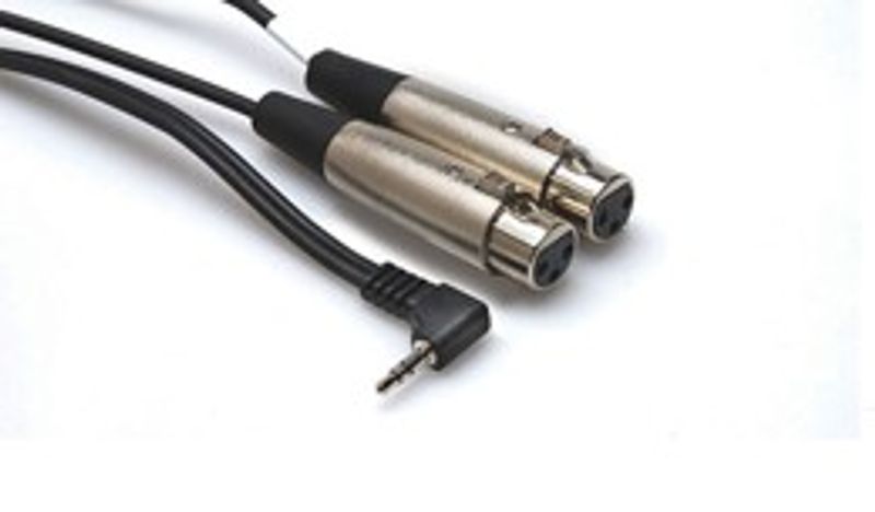 Hosa CYX-401F mikrofonkabel, 2 × XLR hona – vinklad 3,5 mm stereo, 30 cm