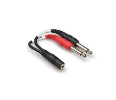 Hosa YMP-434 stereo-breakoutkabel, 3,5 mm stereo hona – 2 × 6,3 mm tele