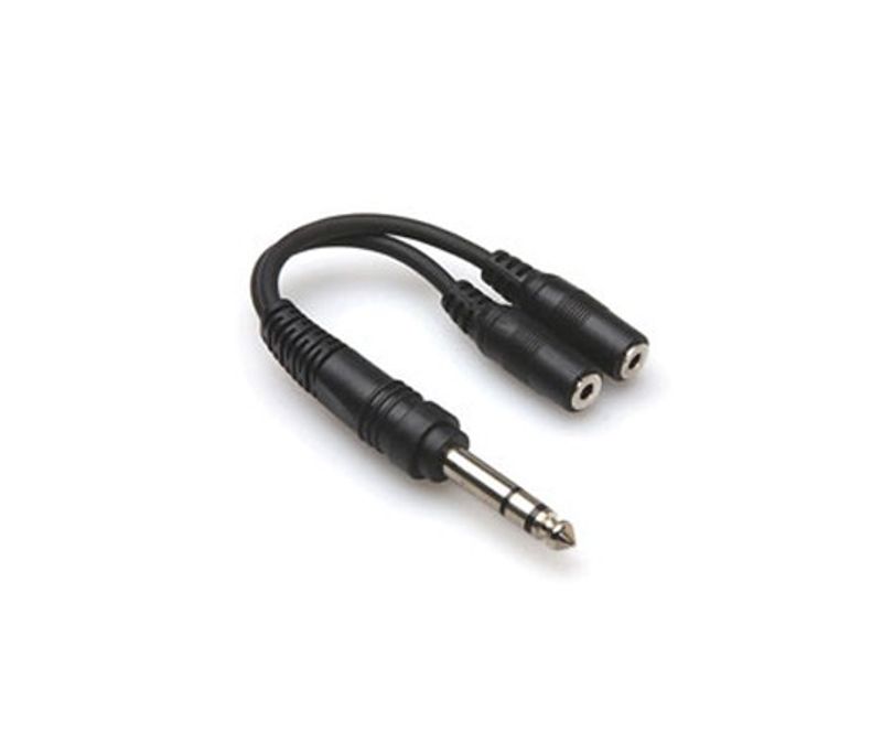 Hosa YMP-234 Y-kabel, 6,3 mm stereotele – 2 × 3,5 mm stereo hona