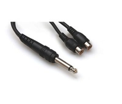 Hosa YPR-103 Y-kabel, 6,3 mm tele – 2 × RCA hona