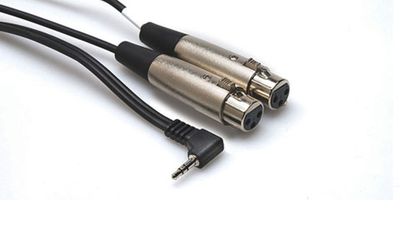 Hosa CYX-402F mikrofonkabel, 2 × XLR hona – vinklad 3,5 mm stereo, 60 cm