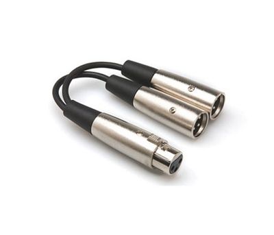 Hosa YXM-121 Y-kabel, XLR hona – 2 × XLR hane, 15 cm