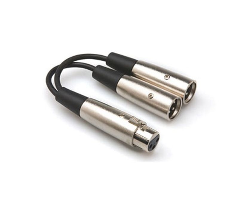 Hosa YXM-121 Y-kabel, XLR hona – 2 × XLR hane, 15 cm