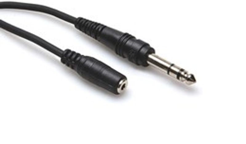 Hosa MHE-310 adapterkabel för hörlurar, 3,5 mm stereo – 6,3 mm stereotele, 3 m