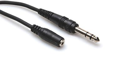 Hosa MHE-325 adapterkabel för hörlurar, 3,5 mm stereo – 6,3 mm stereotele, 7,5 m