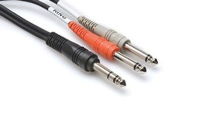 Hosa STP-204 insertkabel, 6,3 mm stereotele – 2 × 6,3 mm tele, 4 m
