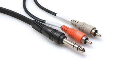 Hosa TRS-201 insertkabel, 6,3 mm stereotele – 2 × RCA, 1 m