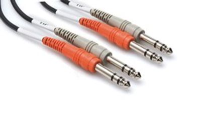 Hosa CSS-204 stereokabel, 2 × 6,3 mm stereotele – samma, 4 m