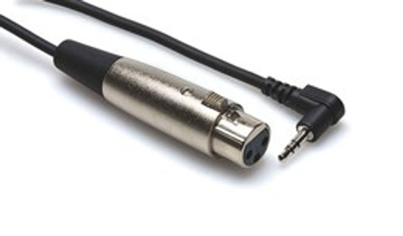 Hosa XVM-101F mikrofonkabel, XLR hona – vinklad 3,5 mm stereo, 30 cm