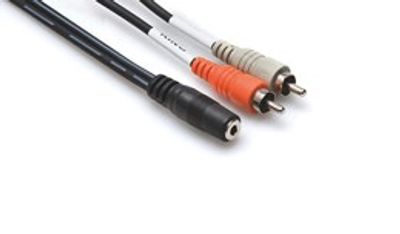 Hosa CFR-210 stereo-breakoutkabel, 3,5 mm stereo hona – 2 × RCA, 3 m