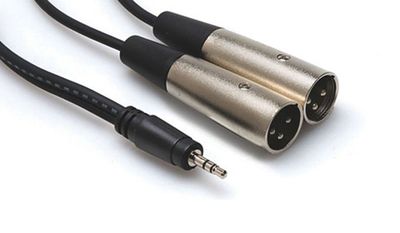 Hosa CYX-402M stereo-breakoutkabel, 3,5 mm stereo – 2 × XLR hane, 2 m