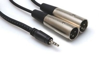 Hosa CYX-403M stereo-breakoutkabel, 3,5 mm stereo – 2 × XLR hane, 3 m