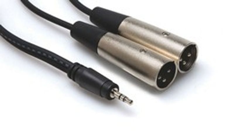 Hosa CYX-403M stereo-breakoutkabel, 3,5 mm stereo – 2 × XLR hane, 3 m