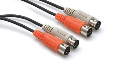 Hosa MID-201 dubbel MIDI-kabel, 2 × 5-polig DIN – samma, 1 m