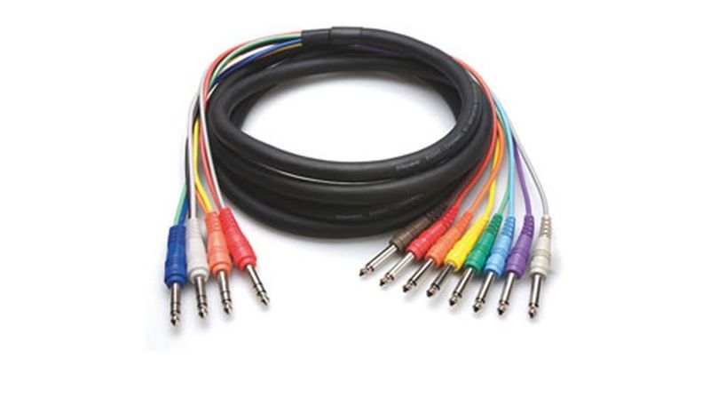 Hosa STP-802 insert-multikabel, 6,3 mm stereotele – 2 × 6,3 mm tele, 2 m