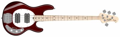 Sterling by Music Man StingRay RAY4HH elbas, Candy Apple Red