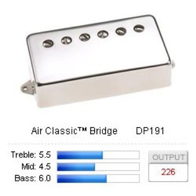DiMarzio Air Classic Bridge DP191 humbucker, nickelkåpa