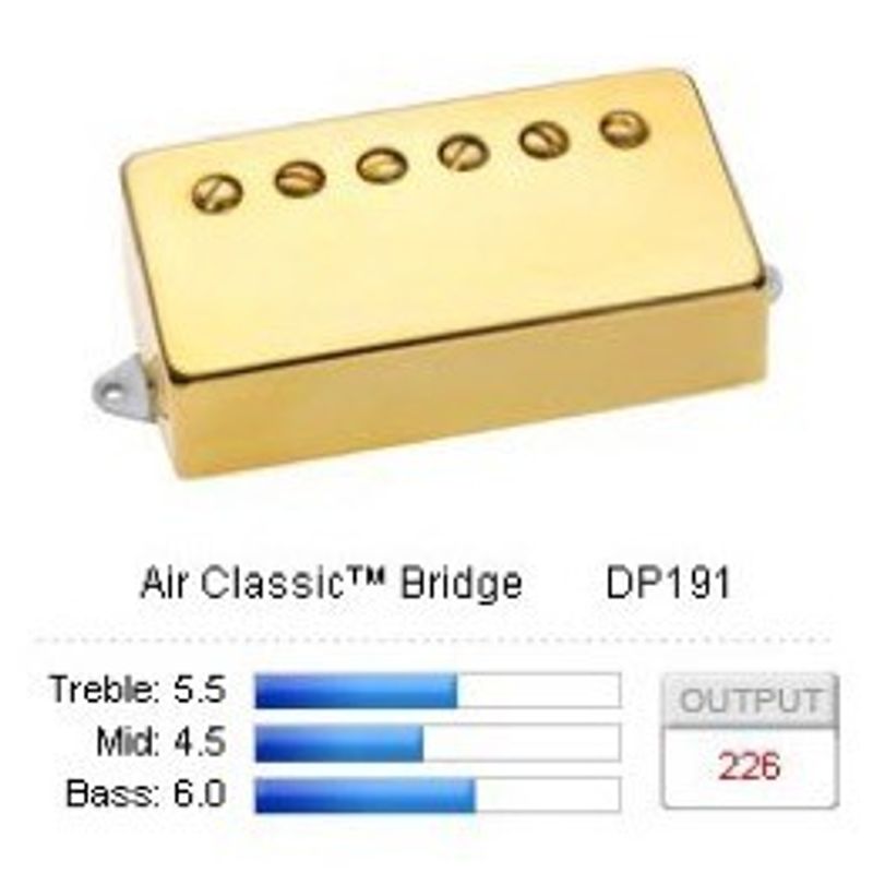 DiMarzio Air Classic Bridge DP191 humbucker, guldkåpa