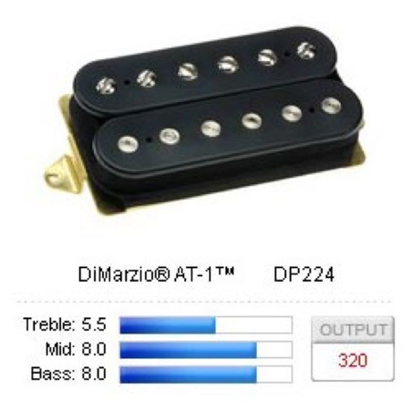 DiMarzio AT-1 DP224F humbucker, F-spaced, svart