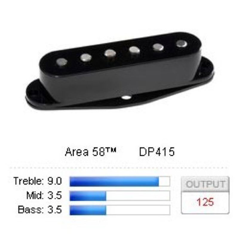 DiMarzio Area 58 DP415 single coil för Strat, svart
