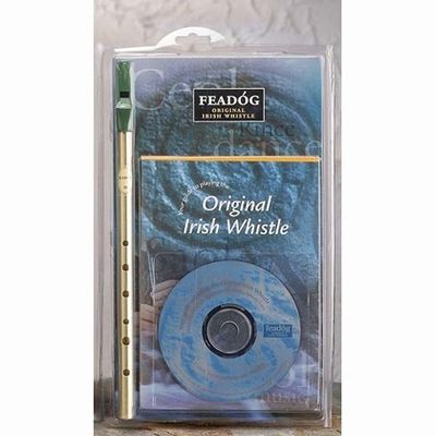 Feadog FW03 Tin whistle D, mässing, med bok och CD