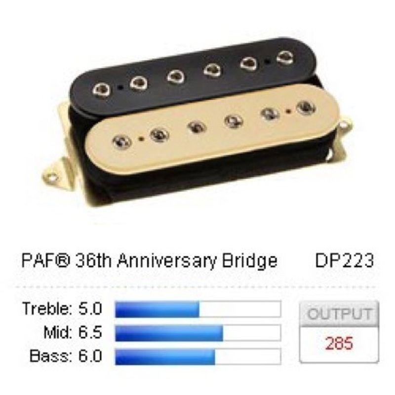 DiMarzio PAF 36th Anniversary Bridge DP223 humbucker, svart/krämvit